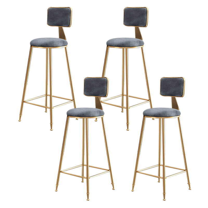 Glam Round Indoor Counter Stool Footrest Low Back Counter-height Stool