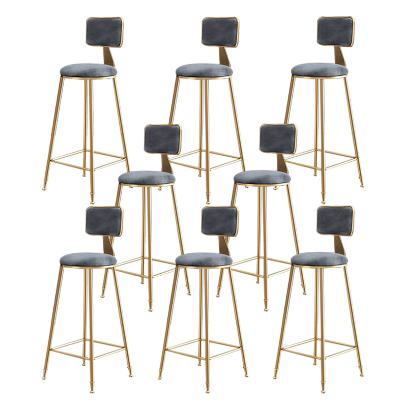 Glam Round Indoor Counter Stool Footrest Low Back Counter-height Stool