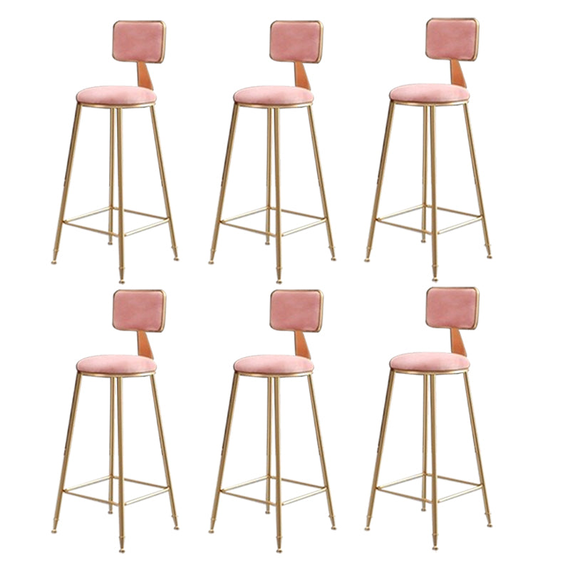 Glam Round Indoor Counter Stool Footrest Low Back Counter-height Stool