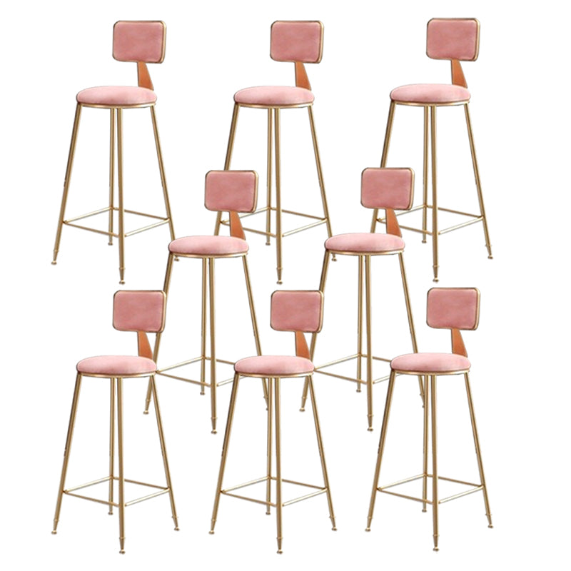Glam Round Indoor Counter Stool Footrest Low Back Counter-height Stool