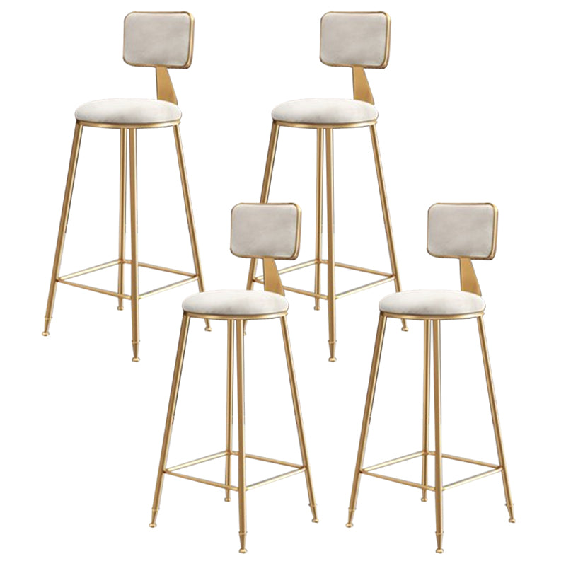 Glam Round Indoor Counter Stool Footrest Low Back Counter-height Stool