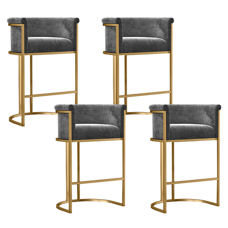 Glam Fabric Counter Stool Luxury Furniture with Gold Legs in Matte Finish for Indoor