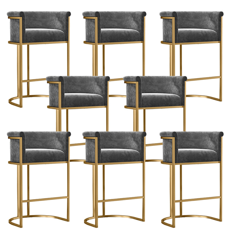 Glam Fabric Counter Stool Luxury Furniture with Gold Legs in Matte Finish for Indoor