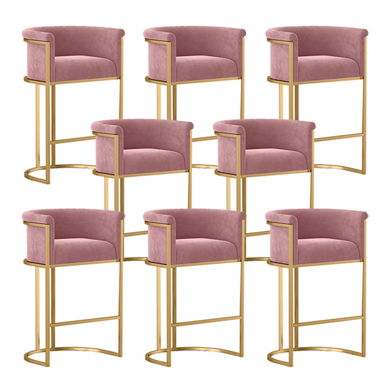 Glam Fabric Counter Stool Luxury Furniture with Gold Legs in Matte Finish for Indoor