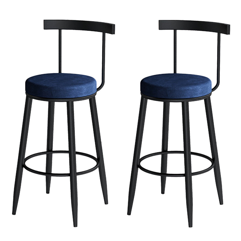 Contemporary Metal Barstool Fabric Upholstered Counter Stool in Matte Finish for Indoor
