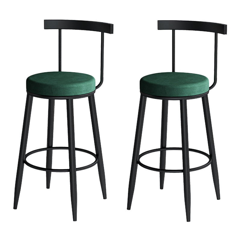 Contemporary Metal Barstool Fabric Upholstered Counter Stool in Matte Finish for Indoor