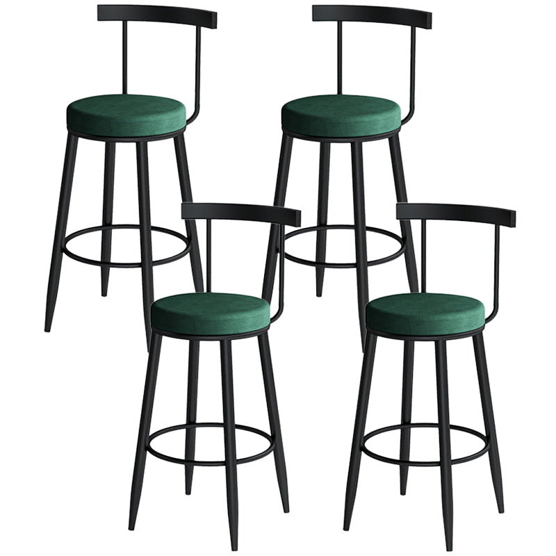 Contemporary Metal Barstool Fabric Upholstered Counter Stool in Matte Finish for Indoor