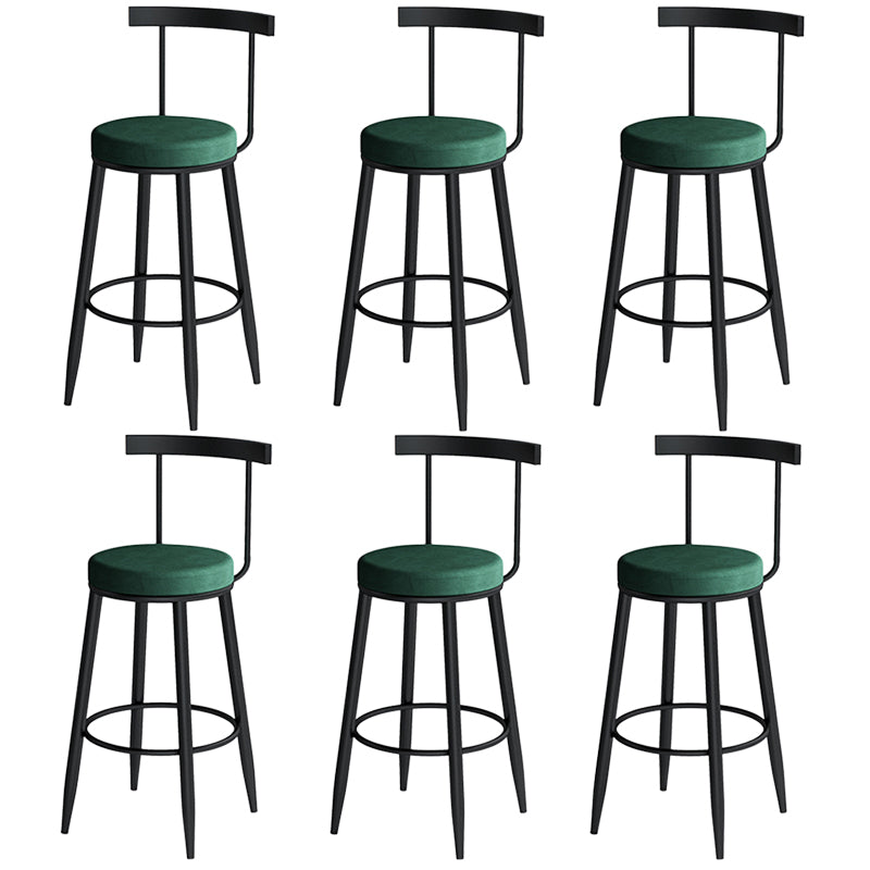 Contemporary Metal Barstool Fabric Upholstered Counter Stool in Matte Finish for Indoor