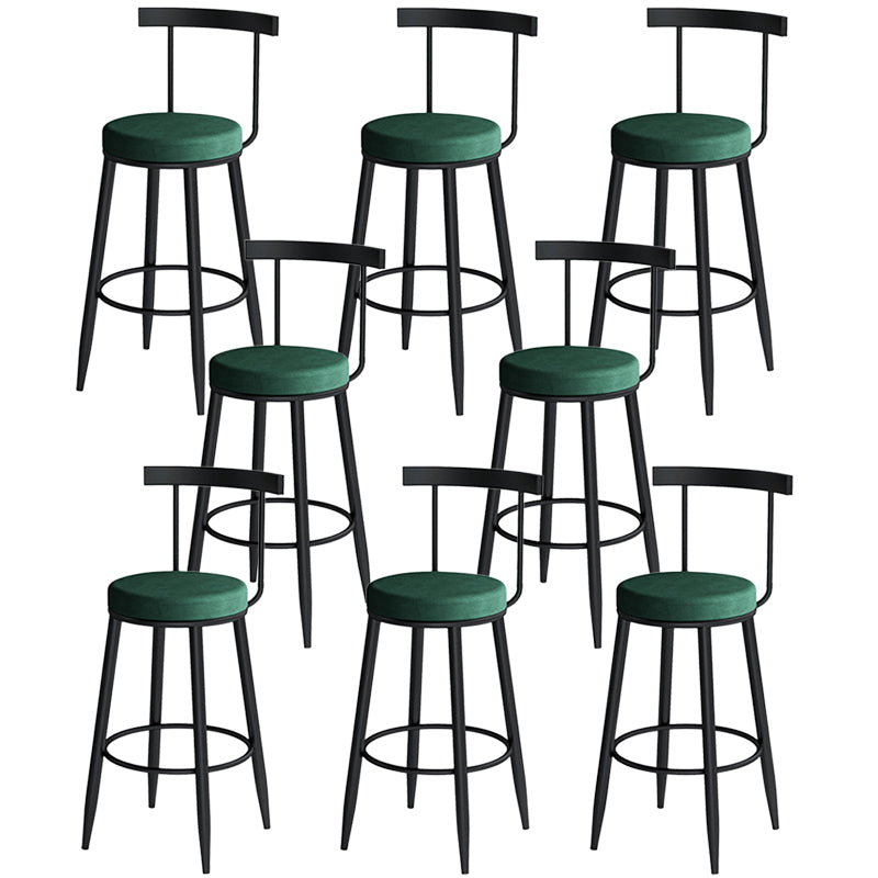 Contemporary Metal Barstool Fabric Upholstered Counter Stool in Matte Finish for Indoor