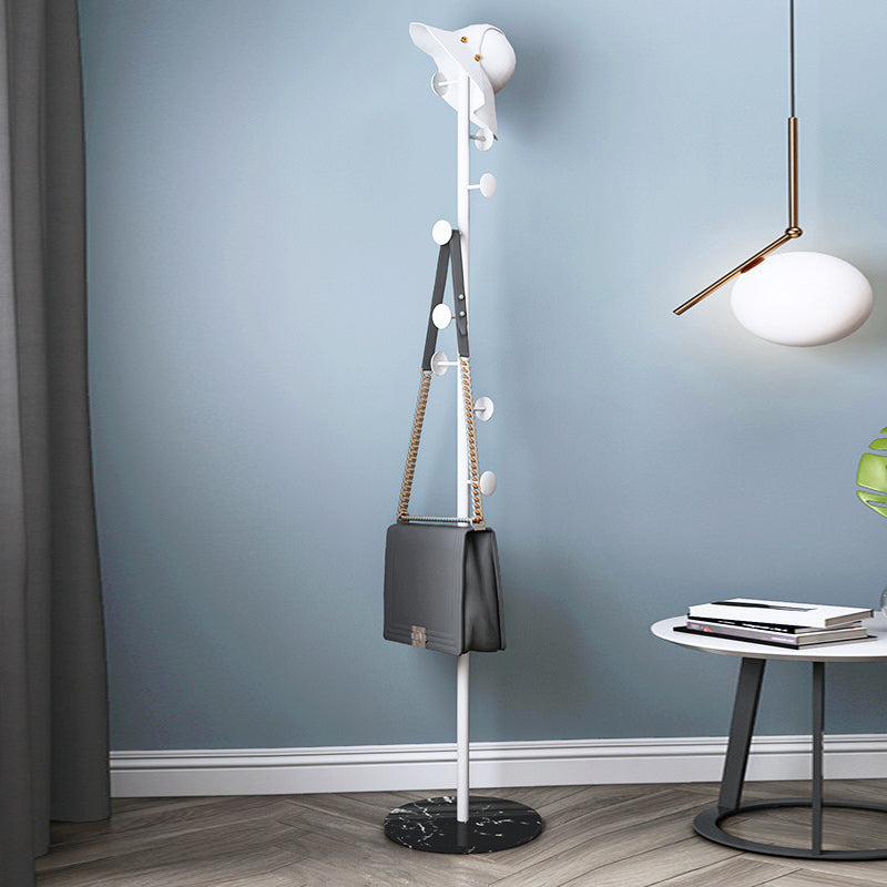 Metal Hall Tree Free Standing Entryway Kit Coat Hanger with Hooks