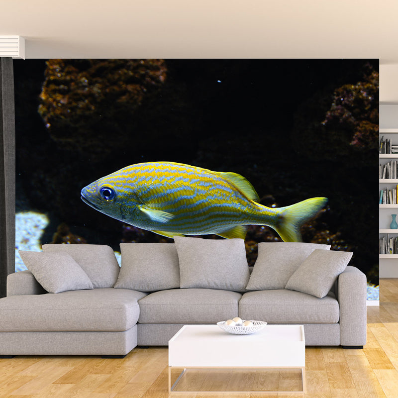 Attractive Wall Mural Fish Patterned Sitting Room Wall Mural