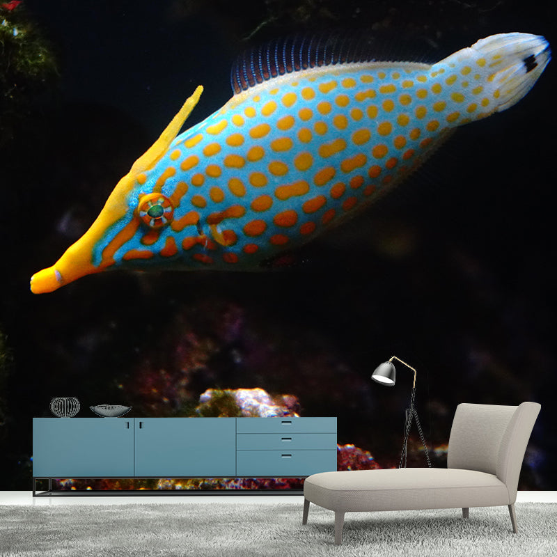 Attractive Wall Mural Fish Patterned Sitting Room Wall Mural