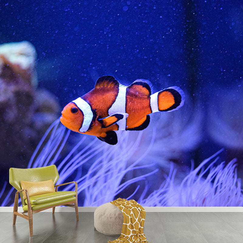 Fancy Wall Mural Clown Fish Patterned Drawing Room Wall Mural