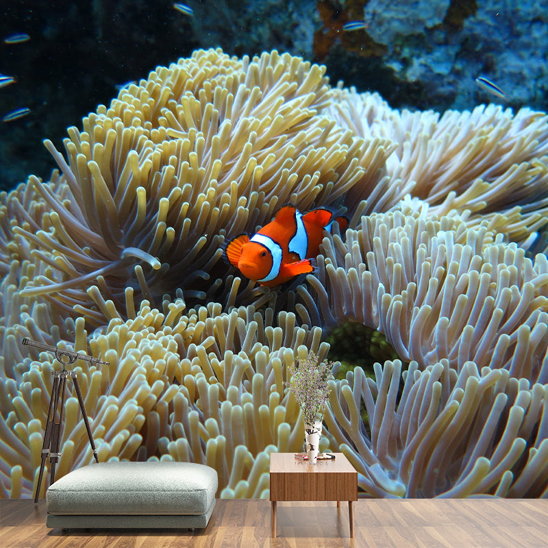 Fancy Wall Mural Clown Fish Patterned Drawing Room Wall Mural
