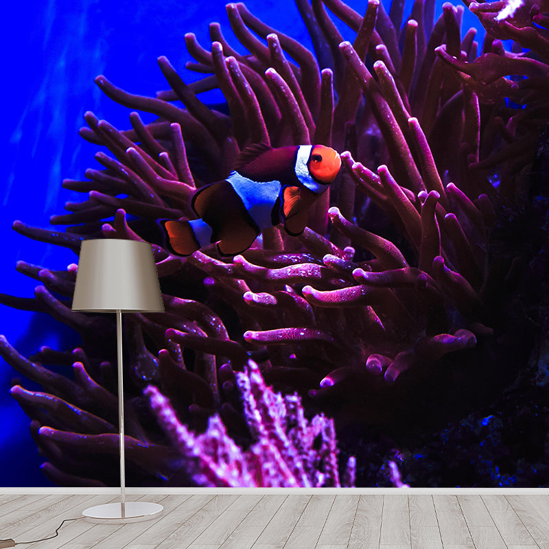 Fashionable Wall Mural Clown Fish Print Sitting Room Wall Mural