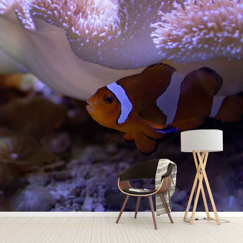 Fashionable Wall Mural Clown Fish Print Sitting Room Wall Mural