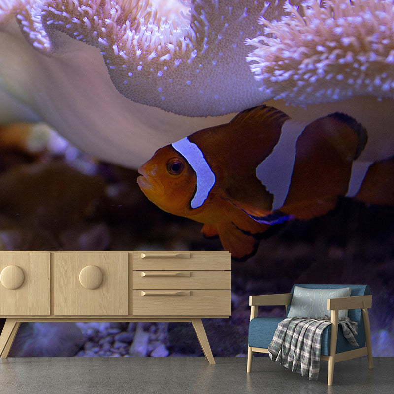 Fashionable Wall Mural Clown Fish Print Sitting Room Wall Mural