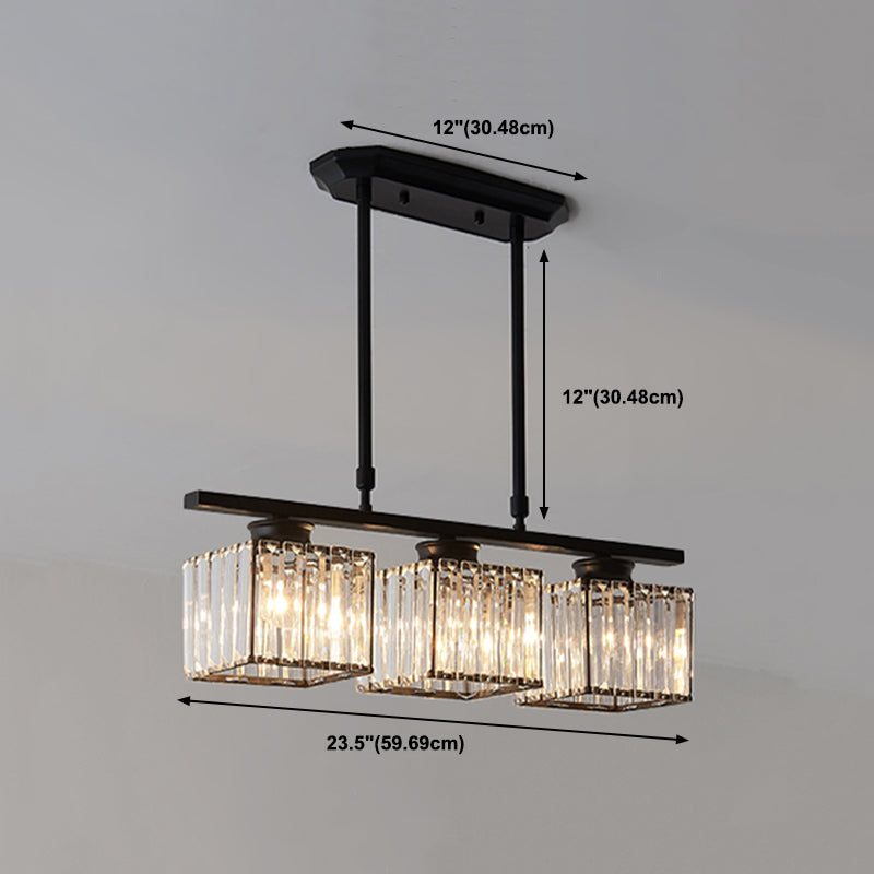 Light Luxury Style Hanging Lamp Geometry Shape Island Light Fixture for Dining Table