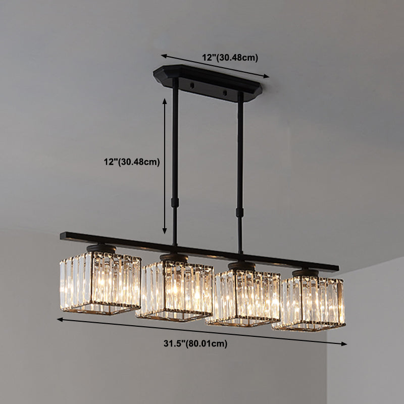 Light Luxury Style Hanging Lamp Geometry Shape Island Light Fixture for Dining Table