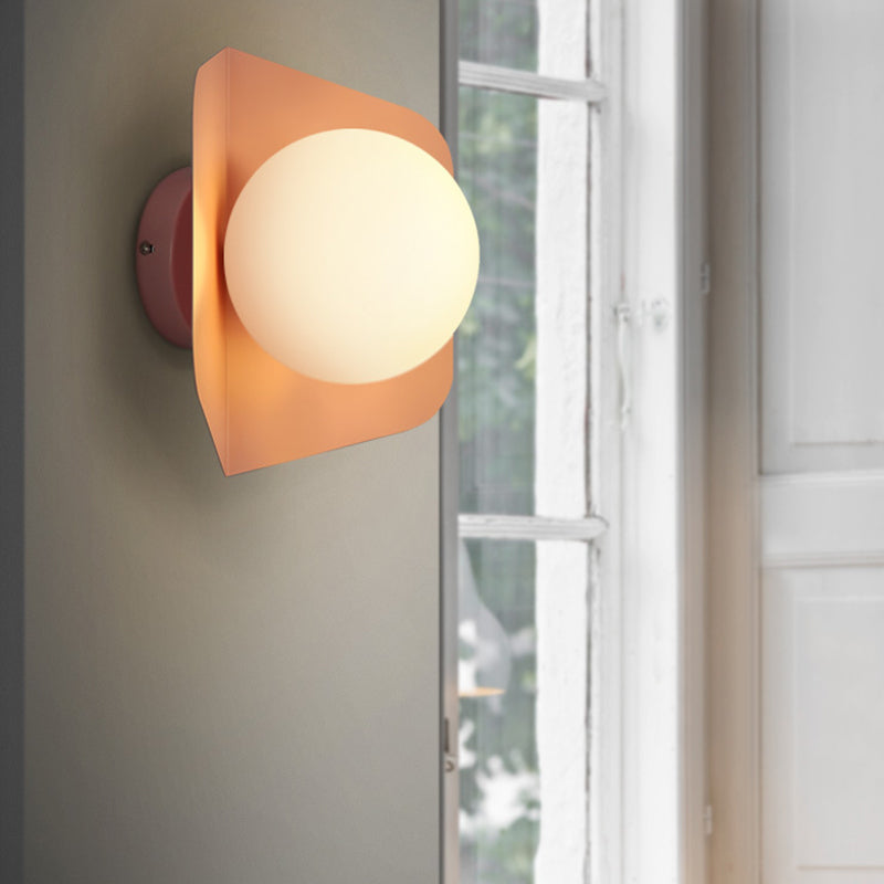 Modernism Globe Shaded Wall Light Macaron Lighting for Living Room