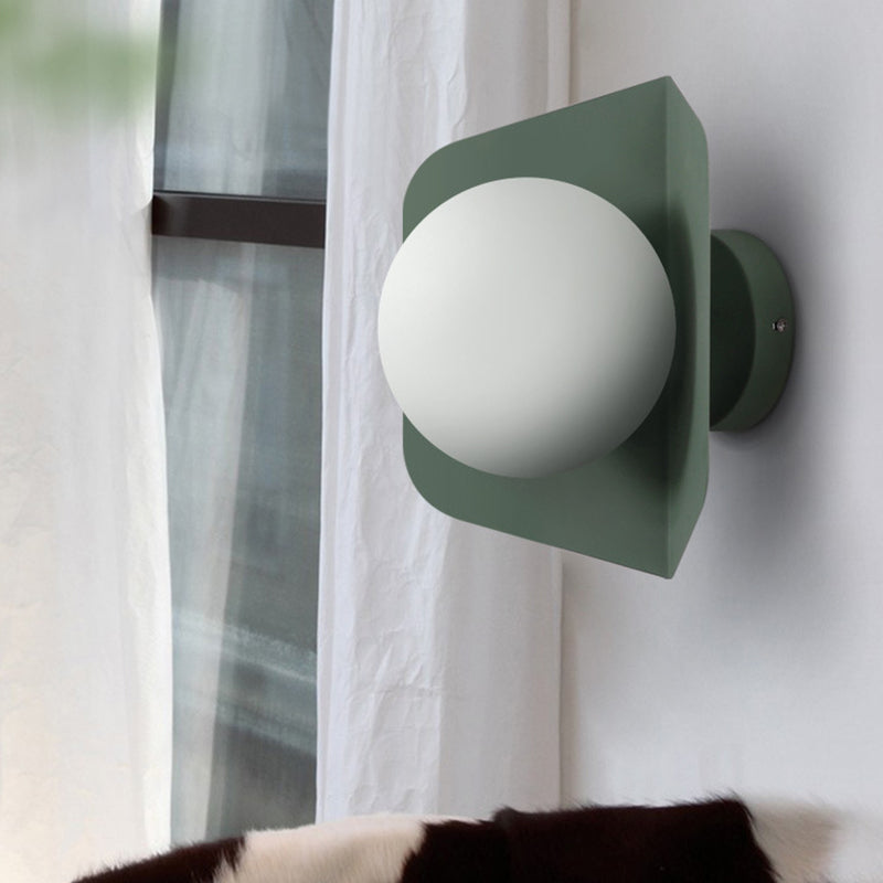 Modernism Globe Shaded Wall Light Macaron Lighting for Living Room