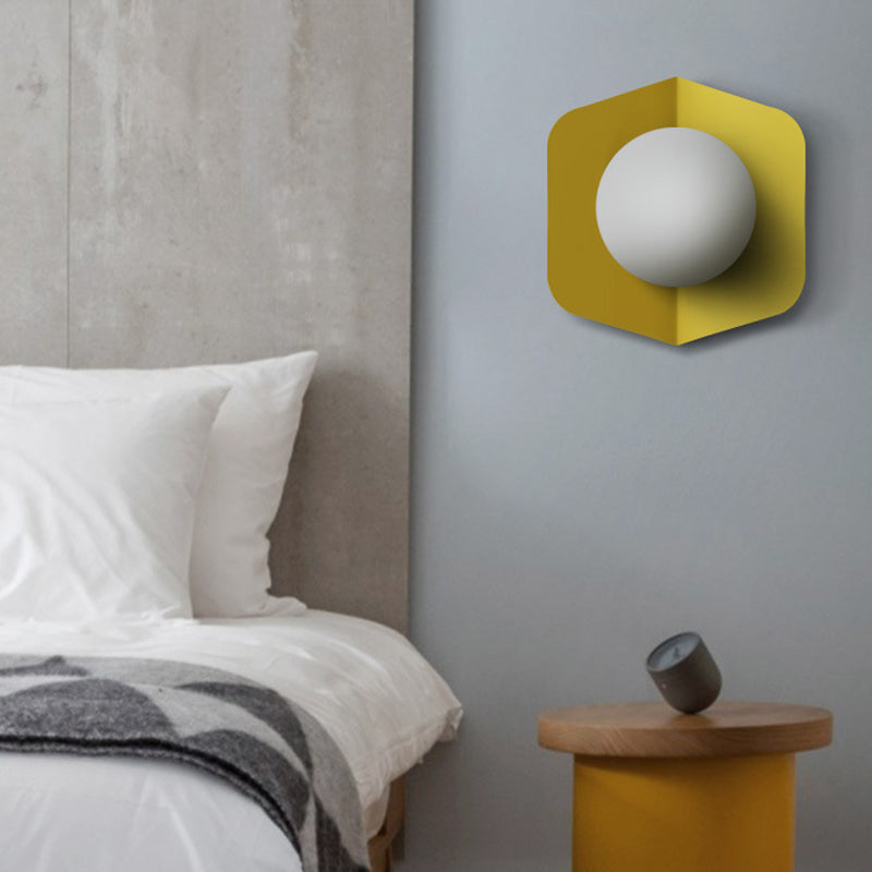 Modernism Globe Shaded Wall Light Macaron Lighting for Living Room