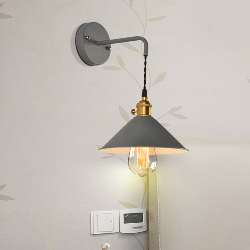 1-Light Cone Wall Light Sconce Modern Style Metal Wall Mounted Lights