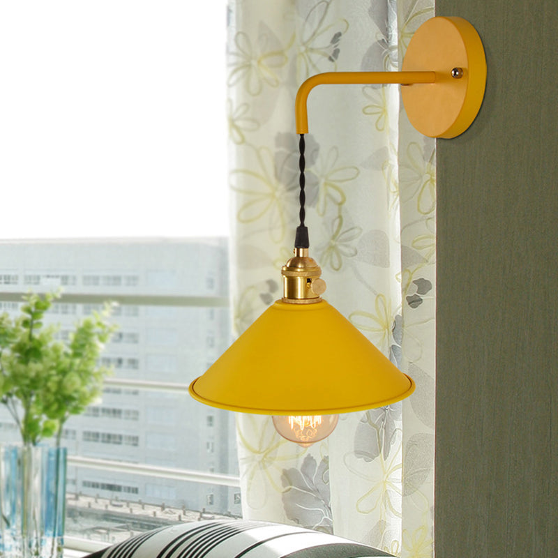 1-Light Cone Wall Light Sconce Modern Style Metal Wall Mounted Lights