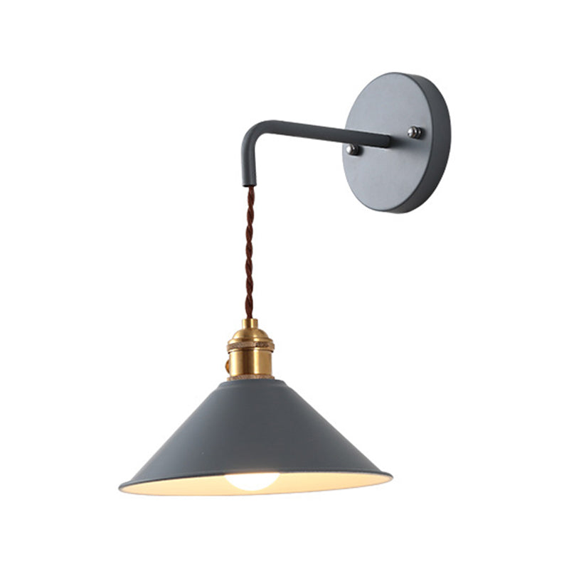 1-Light Cone Wall Light Sconce Modern Style Metal Wall Mounted Lights