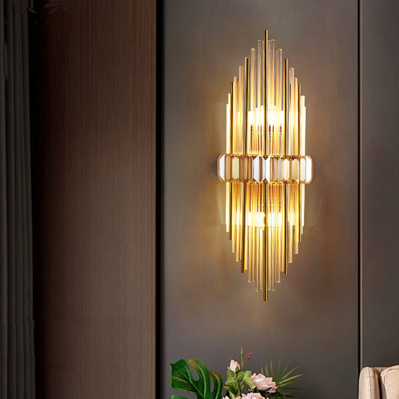 Crystal Geometric Shape Wall Light Modern 2-Lights Wall Light Sconce
