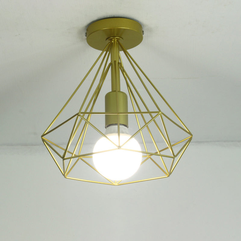 Industrial Vintage Ceiling Light Iron 1-Light Flush Mount for Corridor