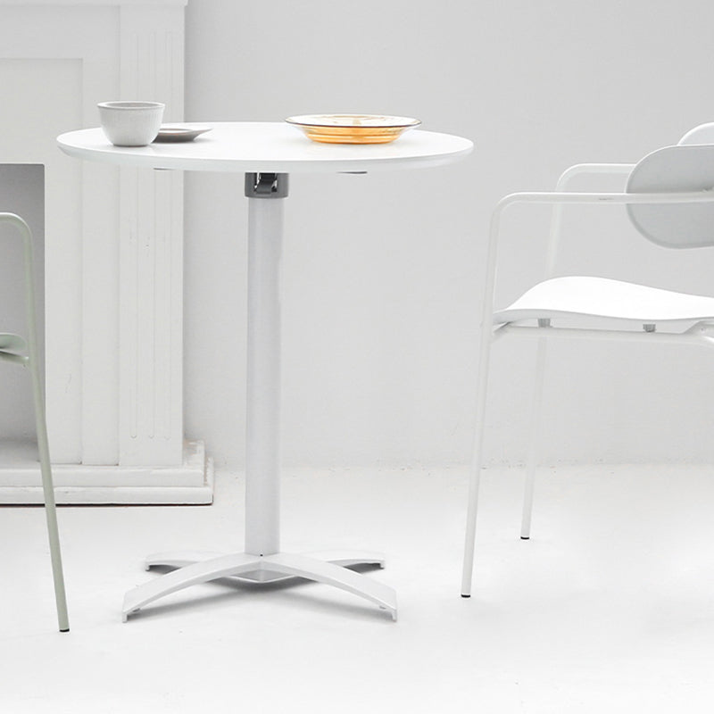 Modern Pedestal Wooden Coffee Table Round Top Shape Folding Cocktail Table