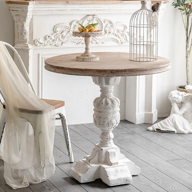 French Country Distressed Coffee Table Wooden Coffee Cocktail Table for Living Room