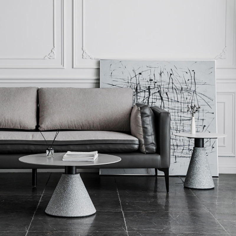 Slate Coffee Table Round Modern Minimalist Coffee Table for Living Room