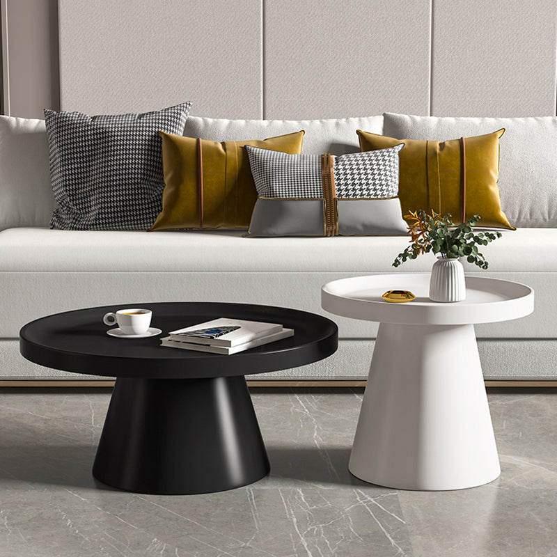 Metal Pedestal Coffee Table Round Modern Minimalist Coffee Table