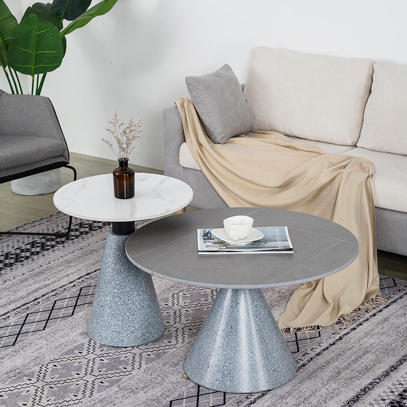 1 Slate Pedestal Coffee Table Round Modern Minimalist Coffee Table
