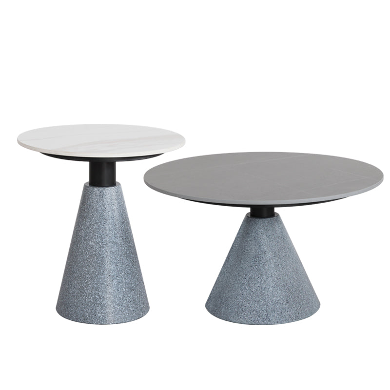 1 Slate Pedestal Coffee Table Round Modern Minimalist Coffee Table