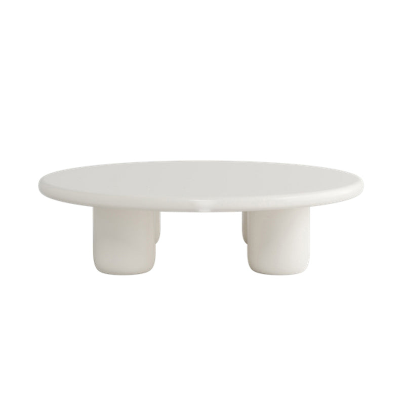 Solid Wood 4 Legs Coffee Table Round Modern Minimalist Coffee Table