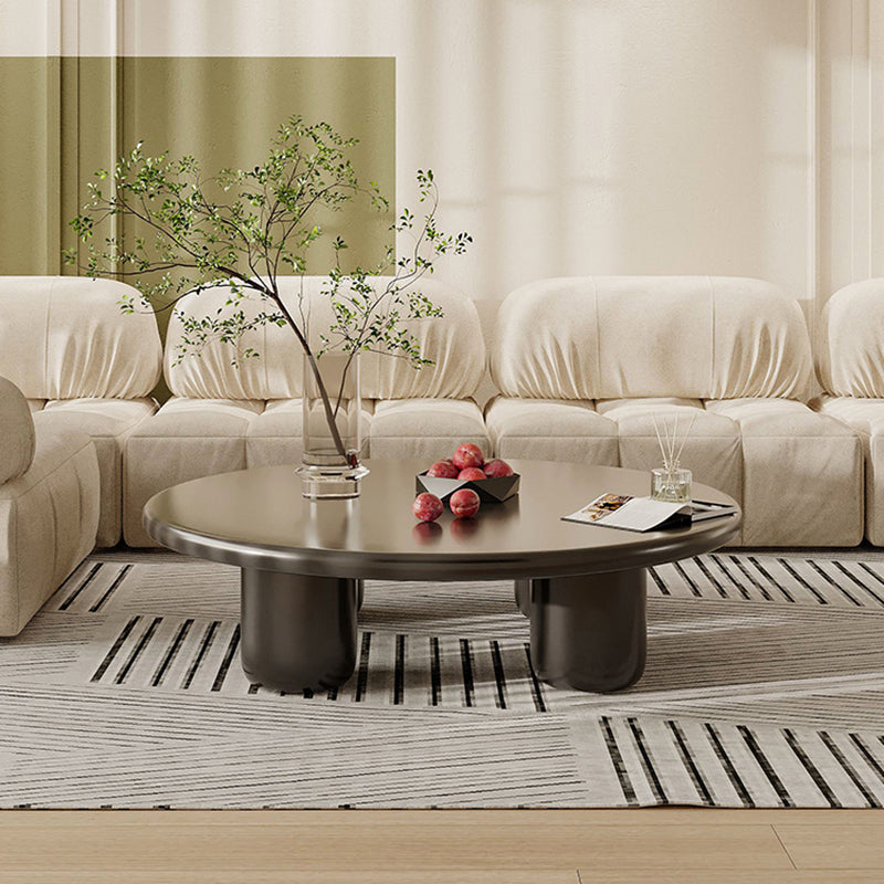 Solid Wood 4 Legs Coffee Table Round Modern Minimalist Coffee Table