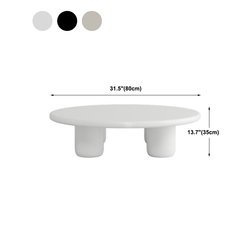Solid Wood 4 Legs Coffee Table Round Modern Minimalist Coffee Table