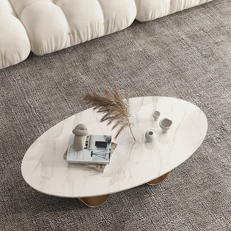 1 Slate Coffee Table Oval Modern Minimalist Coffee Table for Living Room