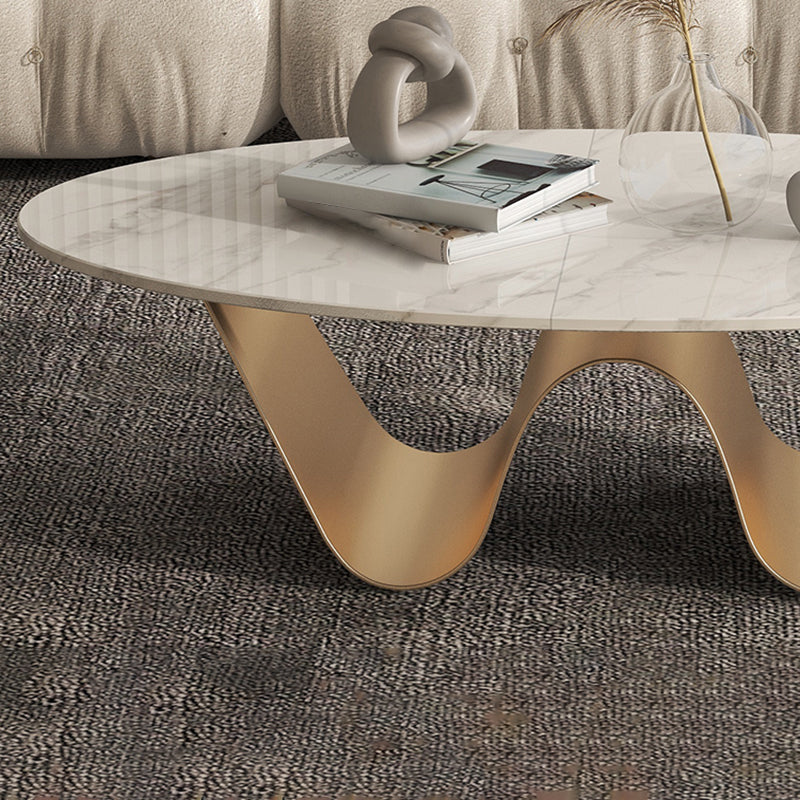 1 Slate Coffee Table Oval Modern Minimalist Coffee Table for Living Room