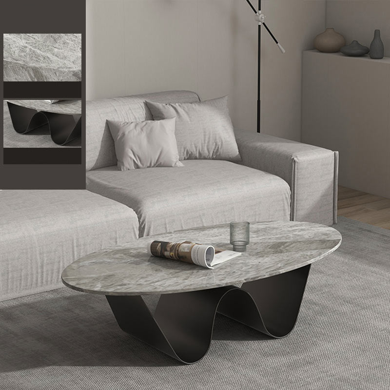 1 Slate Coffee Table Oval Modern Minimalist Coffee Table for Living Room