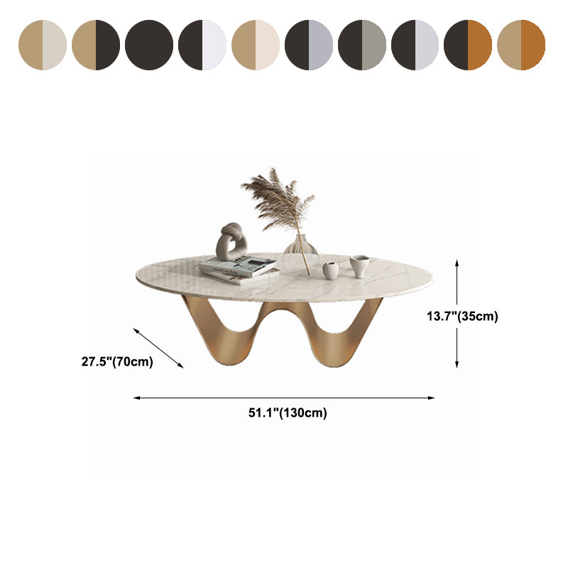 1 Slate Coffee Table Oval Modern Minimalist Coffee Table for Living Room