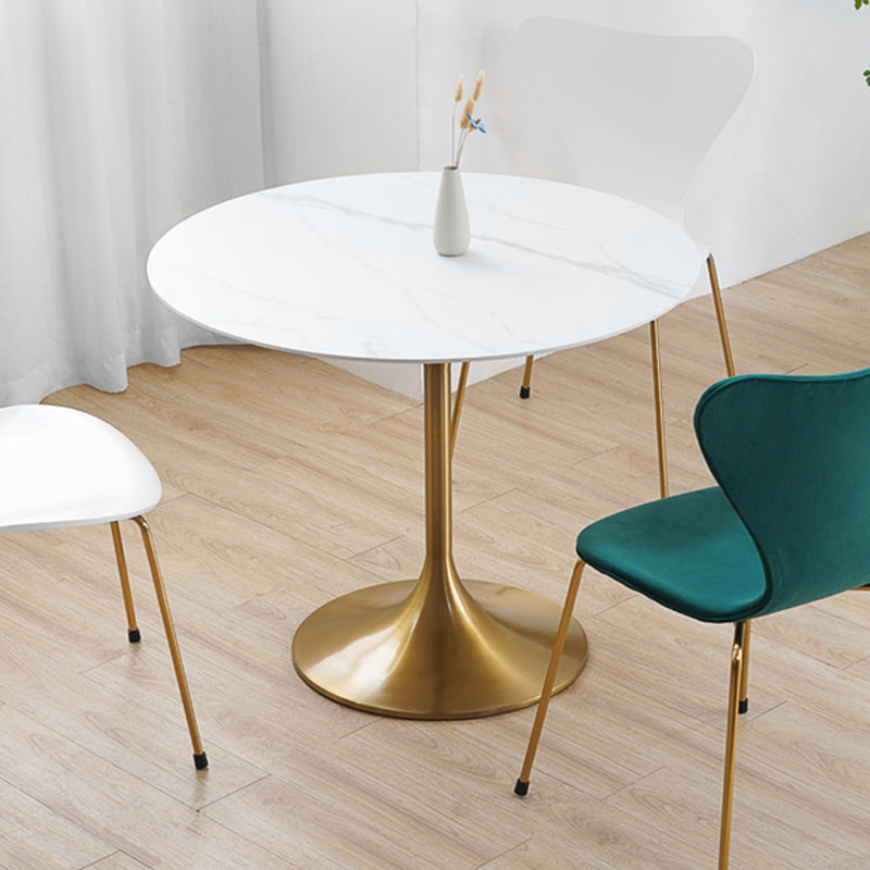 Mid-Century Modern Mental Coffee Table Round Top Shape Pedestal Coffee Table Set
