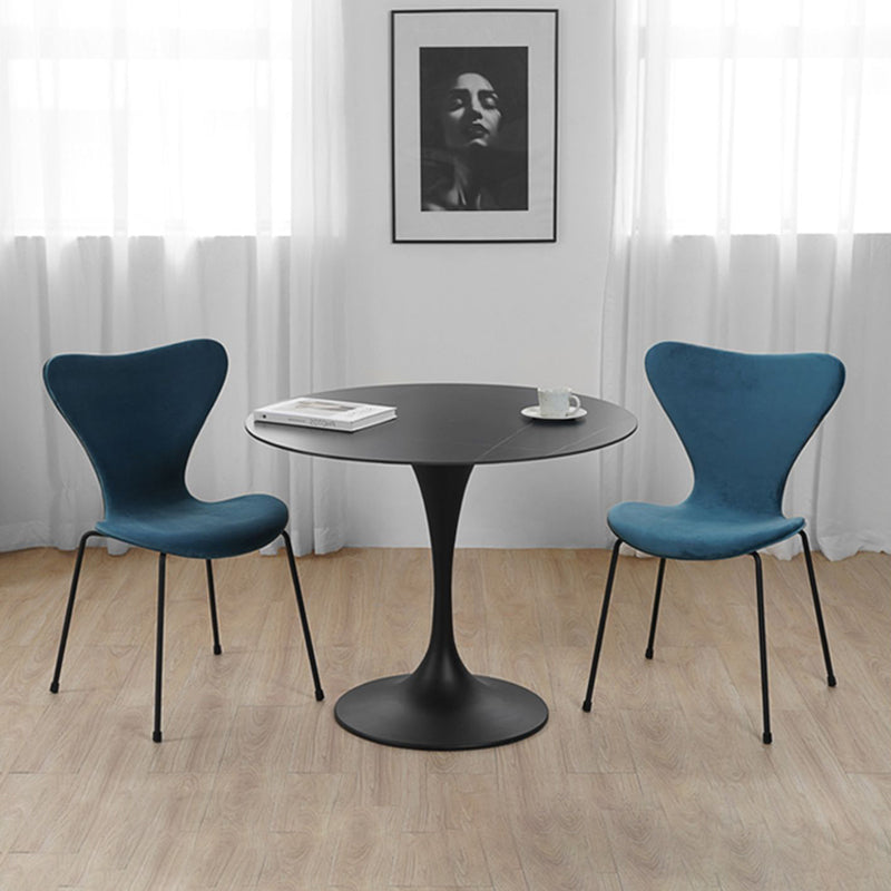 Mid-Century Modern Mental Coffee Table Round Top Shape Pedestal Coffee Table Set