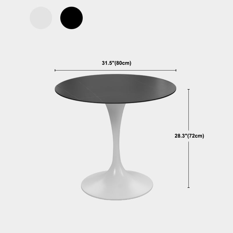 Mid-Century Modern Mental Coffee Table Round Top Shape Pedestal Coffee Table Set