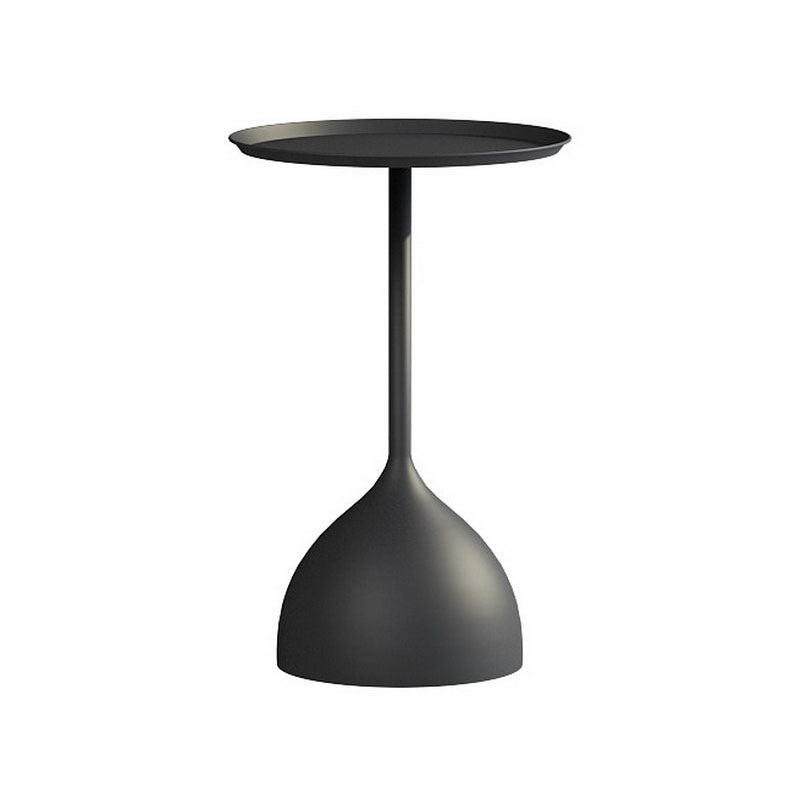 21" Tall Mid-Century Metal Round Tray Top Side Table Pedestal End Table