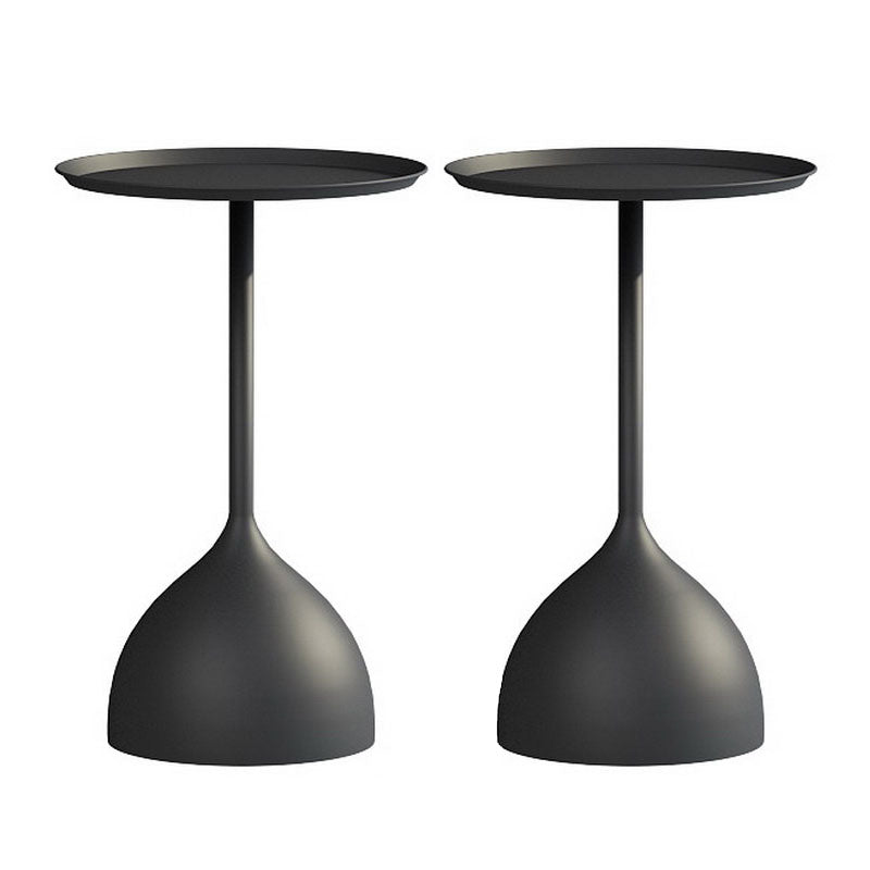 21" Tall Mid-Century Metal Round Tray Top Side Table Pedestal End Table