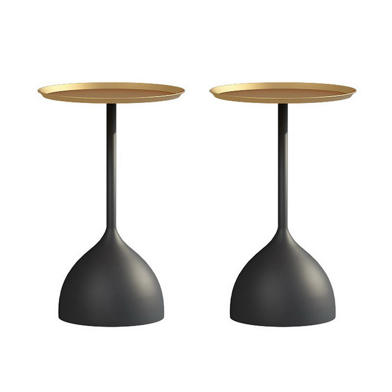 21" Tall Mid-Century Metal Round Tray Top Side Table Pedestal End Table